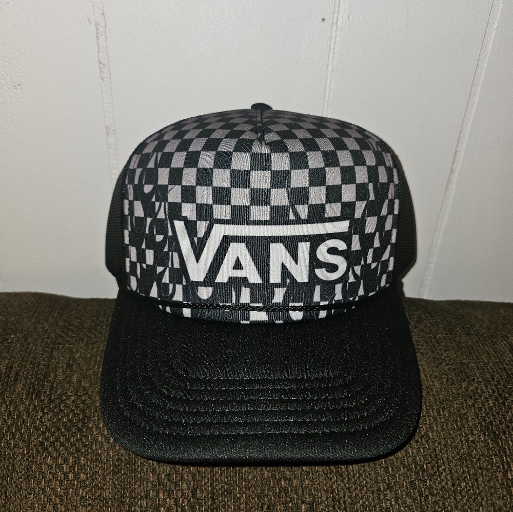 Vans Black and White Checkered Trucker Hat - Picture 2 of 4